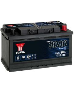 YUASA Start-Stop Akumulator 12V 80Ah 800A AGM desno+