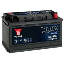 YUASA Start-Stop Akumulator 12V 80Ah 800A AGM desno+